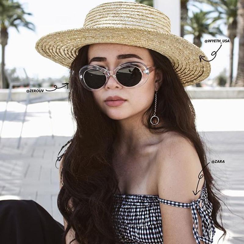 zeroUV Retro 1990's Fashion Oval Clout Goggle Sunglasses Sunglasses