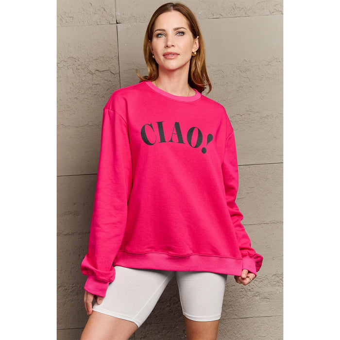 Simply Love CIAO! Round Neck Sweatshirt