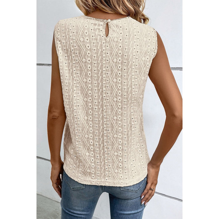 Lace Detail Eyelet Tank