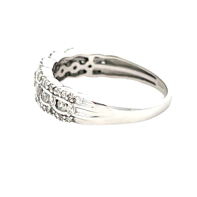 Bids.com .50ct Diamond Wedding Band Ring 14KT White Gold Rings
