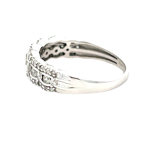 Bids.com .50ct Diamond Wedding Band Ring 14KT White Gold Rings
