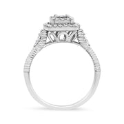 Bids.com .925 Sterling Silver 1/3 Cttw Miracle Set Round-Cut Diamond Cocktail Ring (H-I Color, I1-I2 Clarity) - Size 7 Rings