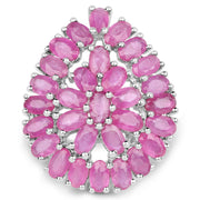 Bids.com 8.10 Carat Genuine Ruby .925 Sterling Silver Ring Rings