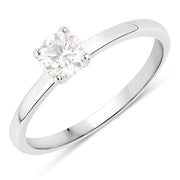 Bids.com 0.40 Carat Genuine White Diamond 14K White Gold Ring Rings
