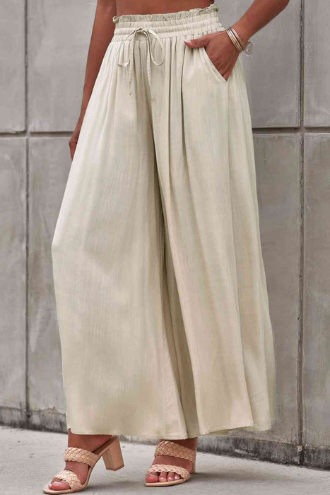 Drawstring Waist Wide Leg Pants by VYSN