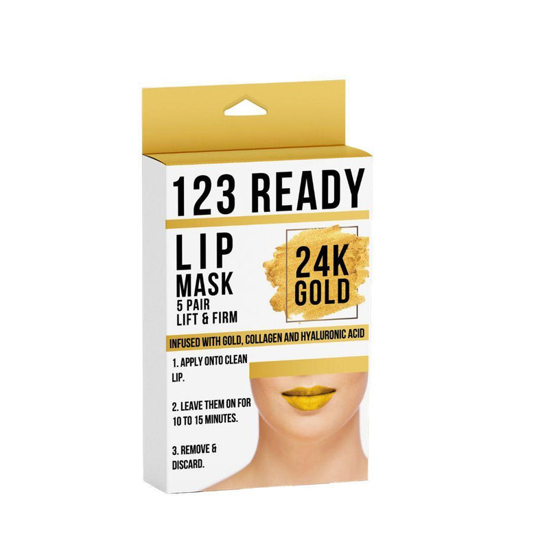 ZAQ Skin & Body 123 Ready 24K GOLD LIFT & FIRM GEL LIP PATCHES 5 PC