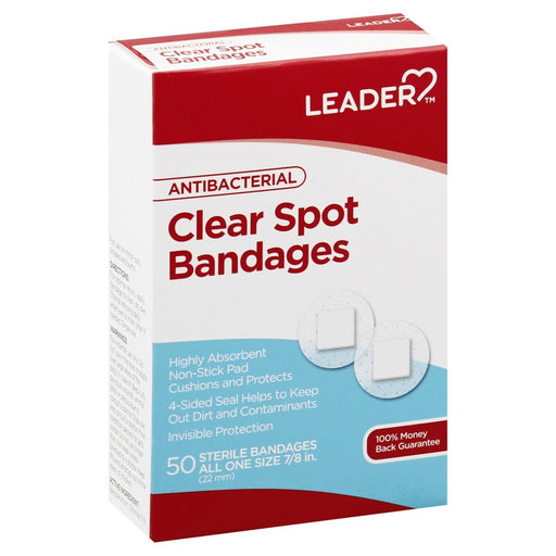 Leader Leader Antibacterial Clear Spot 7/8 Inches Bandages Medical Tape & Bandages