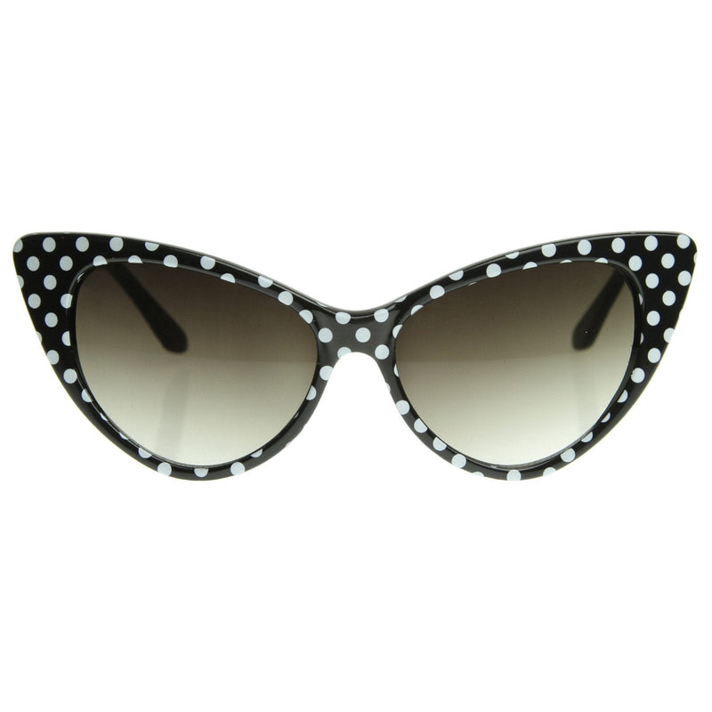 zeroUV Retro 1950's Polka Dot Cat Eye Fashion Sunglasses 8498 Sunglasses