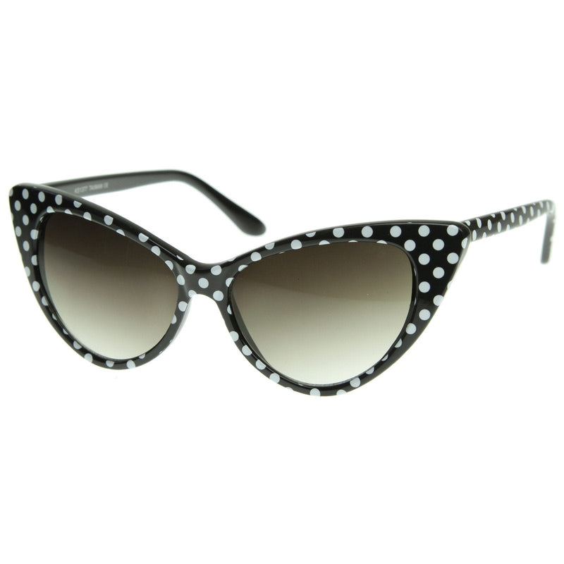 zeroUV Retro 1950's Polka Dot Cat Eye Fashion Sunglasses 8498 Sunglasses