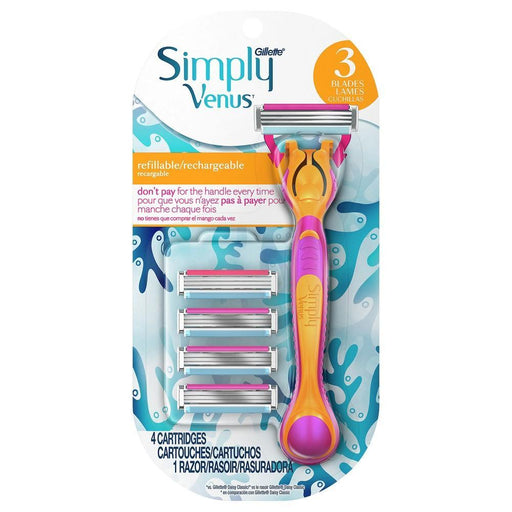 Gillette Gillette Simply Venus Razor Set, 3 Blades, Refillable Shaving & Grooming