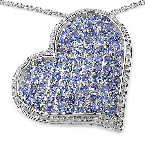 Bids.com 2.98 Carat Genuine Tanzanite .925 Sterling Silver Pendant Pendants