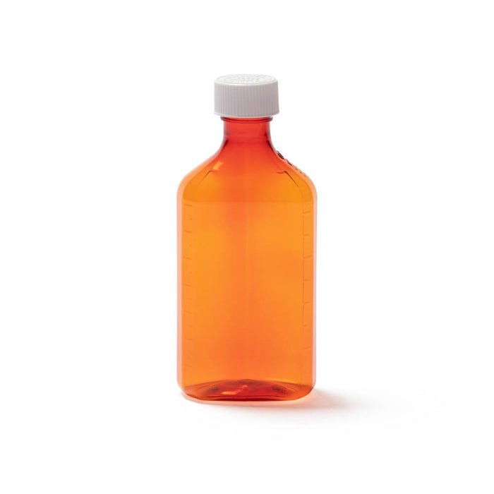 Oval plastic 8 oz Amber Prescription Oval Bottles with Child-Resistant Caps, 60 Count Medical Supplies