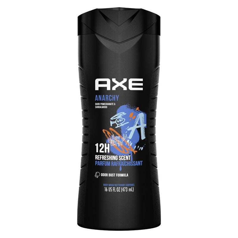 Axe Axe Body Wash, Anarchy, Dark Pomegranate & Sandalwood 16 Fl Oz Body Wash Black