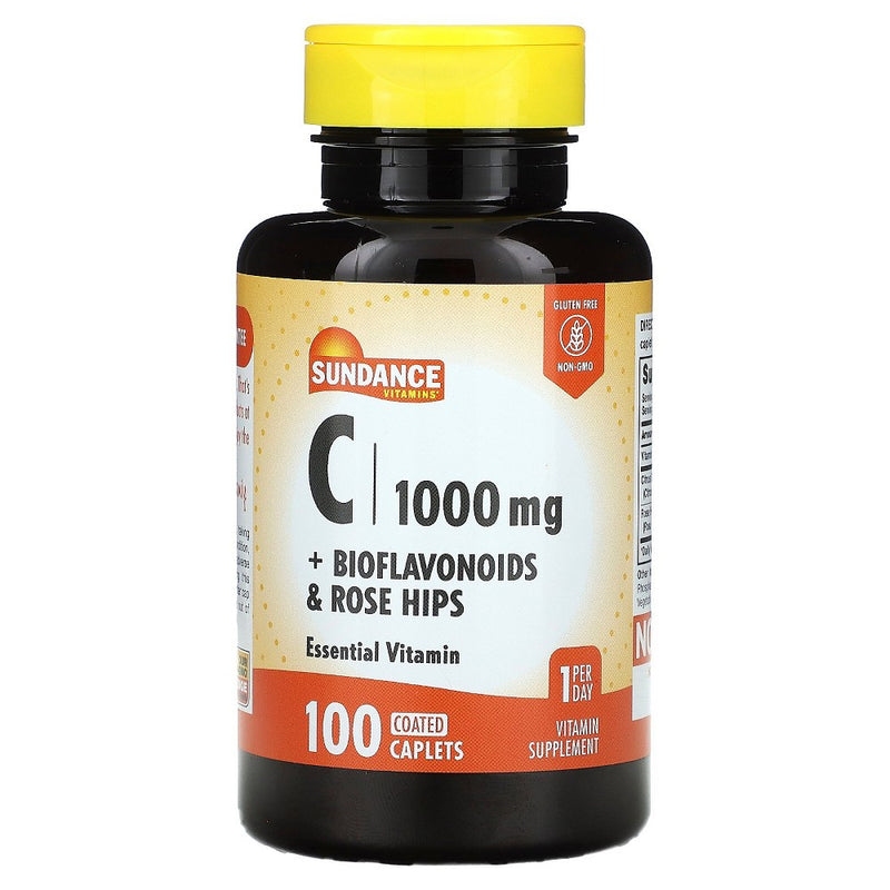 Sundance Sundance Vitamin C 1000 Mg + Bioflavonoids & Rose Hips - 100 Coated Caplets Vitamins & Supplements