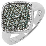 Bids.com 0.28 Carat Genuine Blue Diamond .925 Sterling Silver Ring Rings