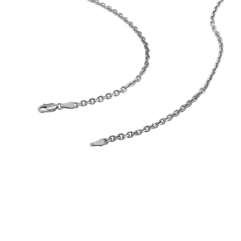 Bids.com 14k White Gold Diamond Cut Cable Link Chain (2.60 mm) Necklaces