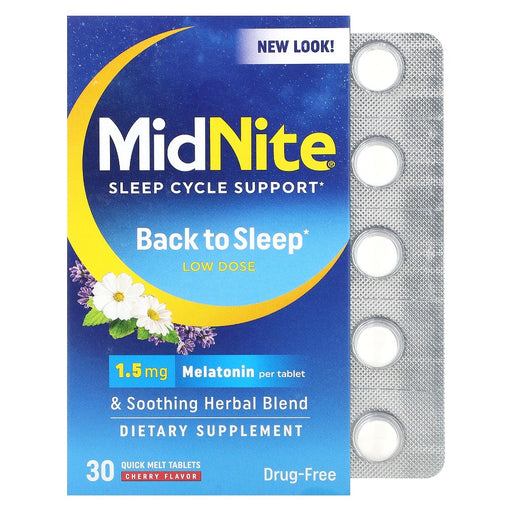 MidNite MidNite Sleep Aid Low Dose 1.5 Mg Tablets, Cherry Flavor Health & Beauty