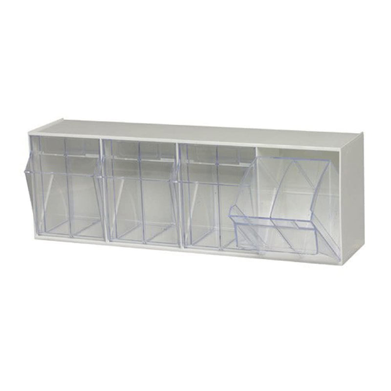 Quantum Storage Systems Quantum Storage Systems Tip Out Bin QTB304 – 4 Compartments White Cabinets & Storage