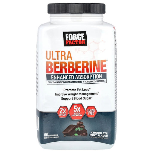 Force Factor Force Factor Ultra Berberine, Chocolate Mint, 60 Soft Chews Vitamins & Supplements
