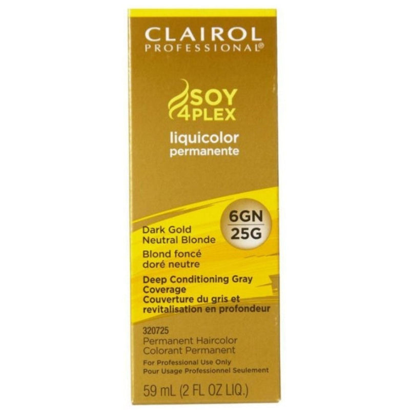Clairol Professional Clairol Professional Soy4Plex 6GN/25G Dark Gold Neutral Blonde LiquiColor Permanent Hair Color Hair Color Dark Goldenrod