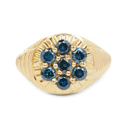 Bids.com 14K Yellow Gold Plated 1.40 Carat Genuine Blue Diamond .925 Sterling Silver Ring Rings