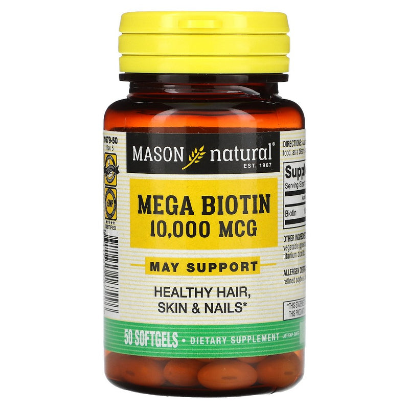 Mason Natural Mason Natural 10000 Mcg Mega Biotin 50 Softgels Vitamins & Supplements