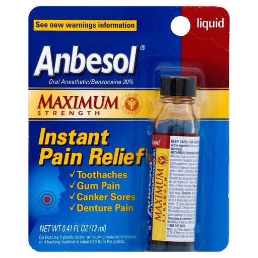 Anbesol Anbesol Oral Anesthetic Maximum Strength Instant Pain Relief Liquid Oral Care