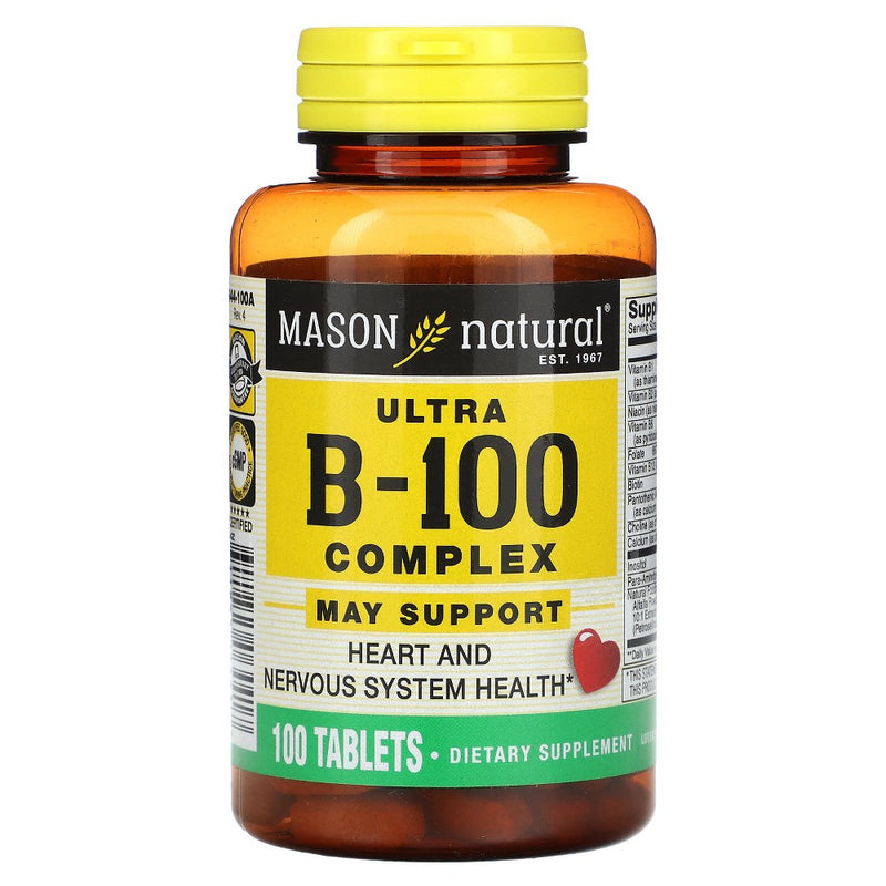 Mason Natural Mason Natural Ultra B-100 Complex, 100 Tablets Vitamins & Supplements