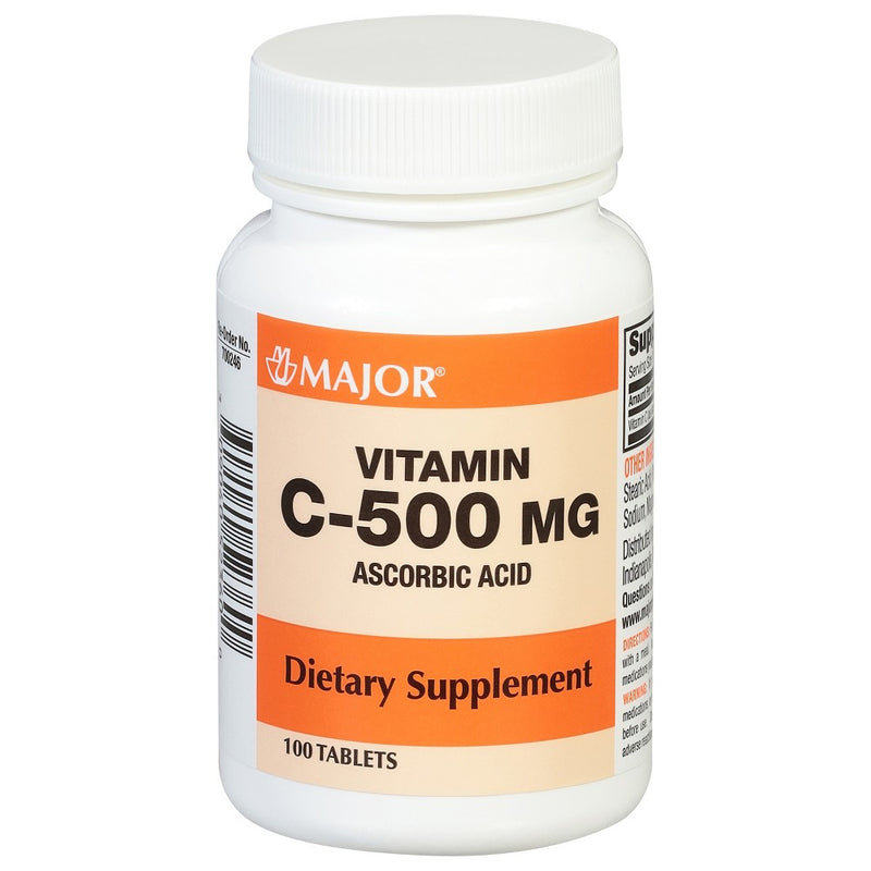 Major Major Vitamin C 500 mg, High Potency Immune Support & Antioxidant, 100 Tablets Vitamins & Supplements White Smoke