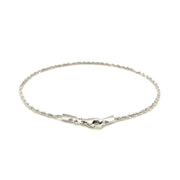 Bids.com 14k White Gold Solid Diamond Cut Rope Bracelet 1.5mm Bracelets