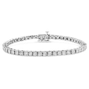 Bids.com 14K White Gold 3.0 Cttw Lab Grown Diamond Illusion-Set Miracle Plate Tennis Bracelet (F-G Color, VS1-VS2 Clarity) - Size 7.25" Bracelets