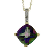 Bids.com Treated Topaz Diamond Fashion Pendants 10KT Yellow Gold Pendants