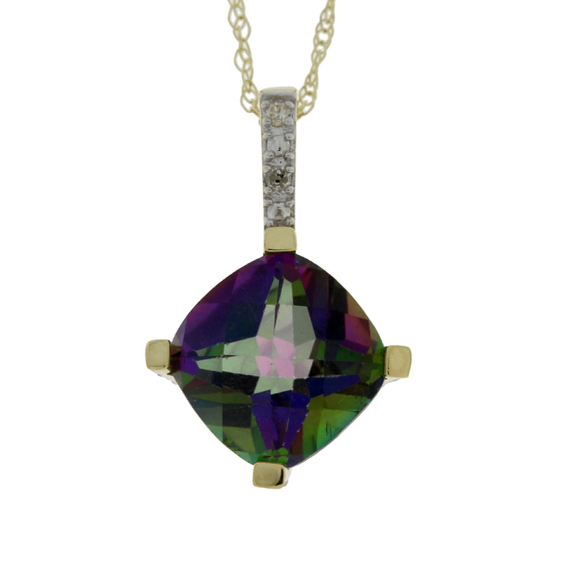 Bids.com Treated Topaz Diamond Fashion Pendants 10KT Yellow Gold Pendants