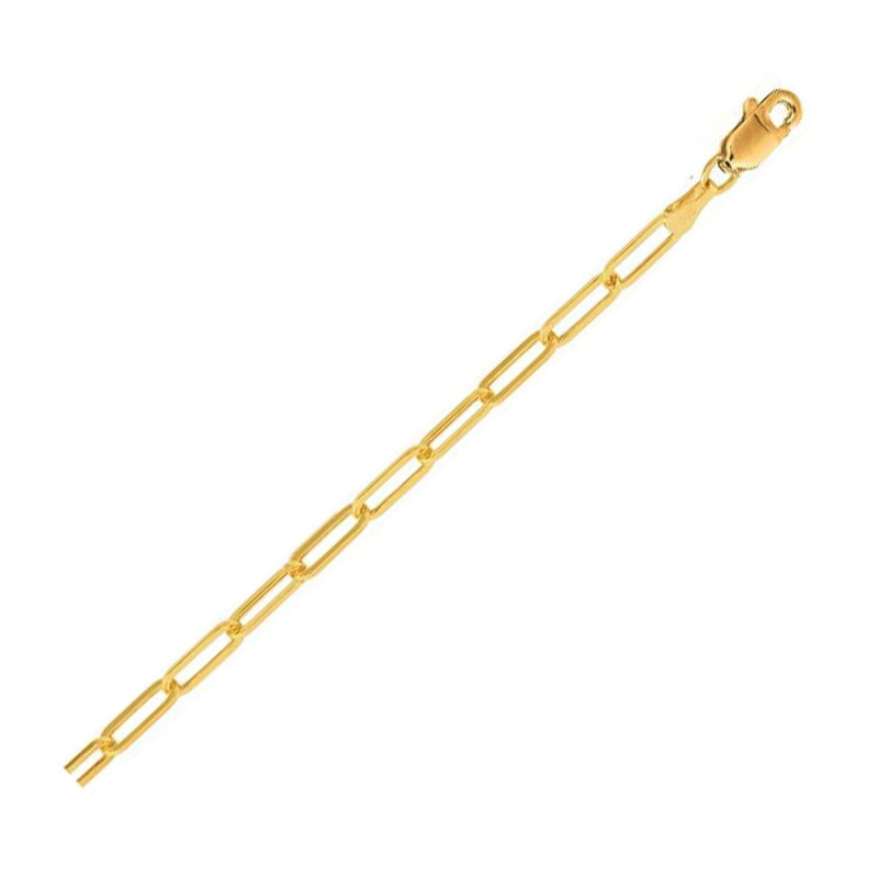 Bids.com 14K Yellow Gold Lite Paperclip Anklet (3.2mm) Accessories