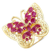Bids.com 3.08 Carat Genuine Ruby .925 Sterling Silver Ring Rings