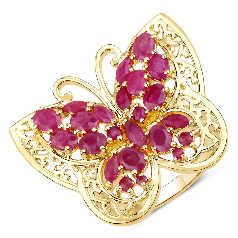 Bids.com 3.08 Carat Genuine Ruby .925 Sterling Silver Ring Rings