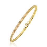 Bids.com Fancy Weave Bangle in 14k Yellow Gold (3.0mm) Bracelets