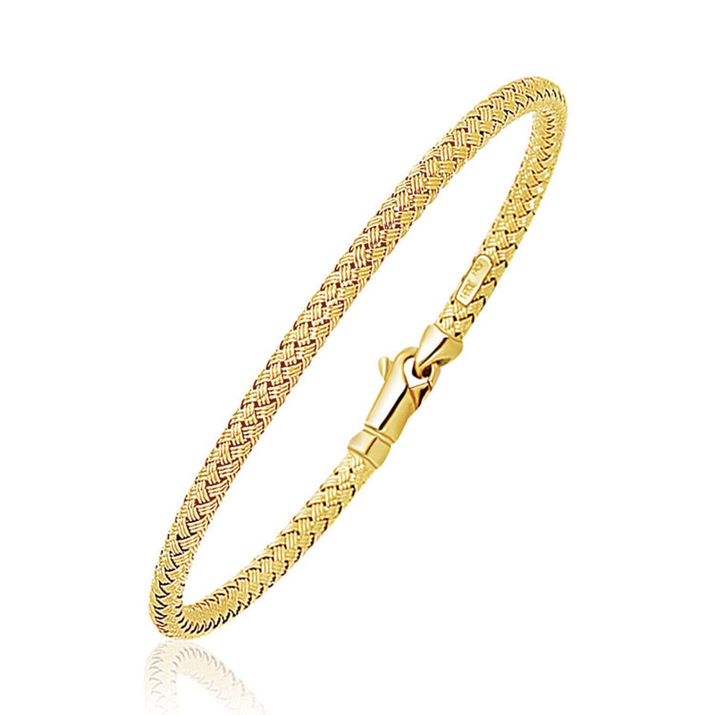 Bids.com Fancy Weave Bangle in 14k Yellow Gold (3.0mm) Bracelets