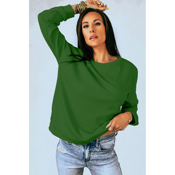 Round Neck Dropped Shoulder Sweatshirt