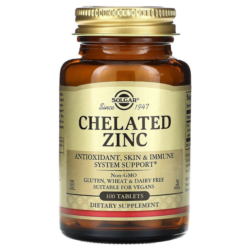 Solgar Solgar Chelated Zinc 22 Mg, 100 Tablets Vitamins & Supplements