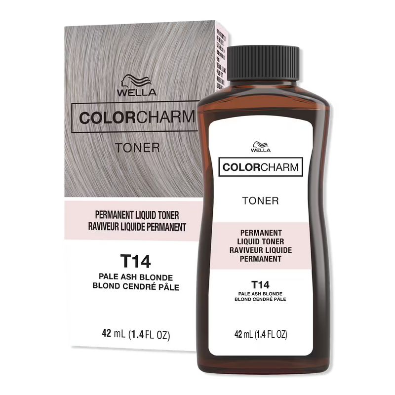 Wella Wella Color Charm Pale Ash Blonde T14 Permanent Liquid Color 42ml Hair Color White Smoke
