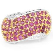 Bids.com 2.49 Carat Genuine Ruby .925 Sterling Silver Ring Rings
