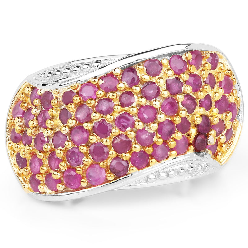 Bids.com 2.49 Carat Genuine Ruby .925 Sterling Silver Ring Rings