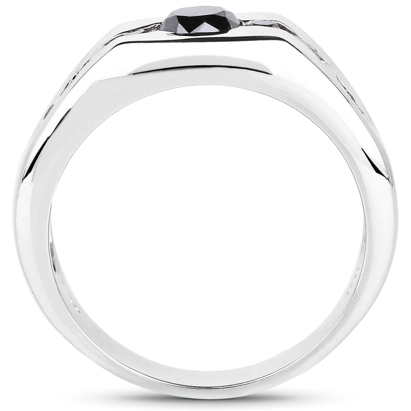 Bids.com 0.74 Carat Genuine Black Diamond .925 Sterling Silver Ring Rings