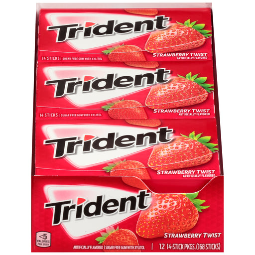Trident Trident Sugar Free Gum Strawberry Twist 12ct Box Candy & Chocolate Misty Rose