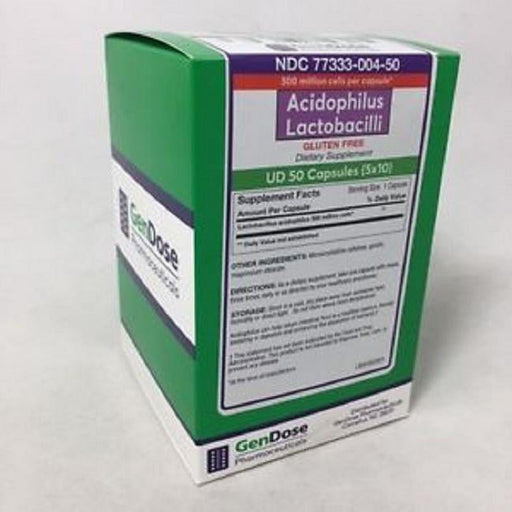 GenDose Pharmaceuticals GenDose Pharmaceuticals Acidophilus Lactobacilli Capsules 50ct 377333004501A1934 Fitness & Nutrition