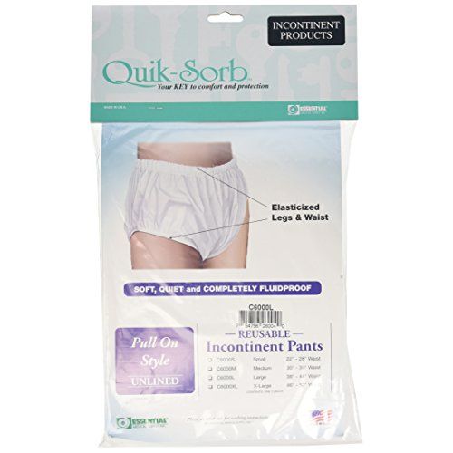 Essential Medical Supply Quik-Sorb Reusable Pull-On Incontinence Pants (Large) Incontinence Aids