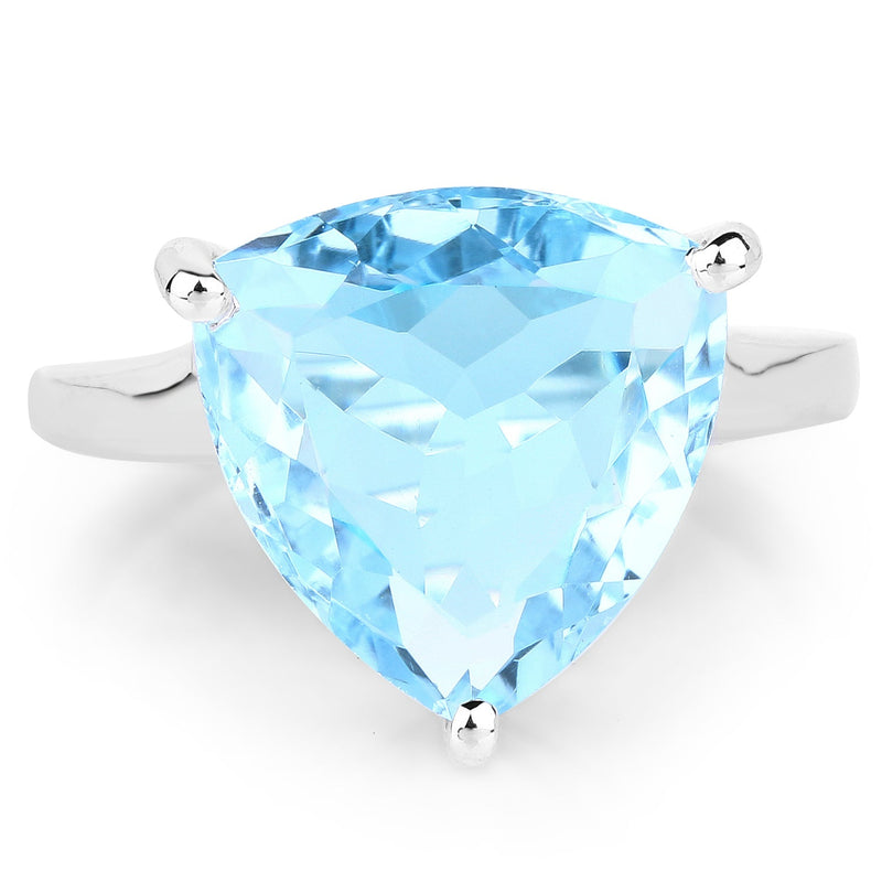 Bids.com 9.00 Carat Genuine Blue Topaz .925 Sterling Silver Ring Rings