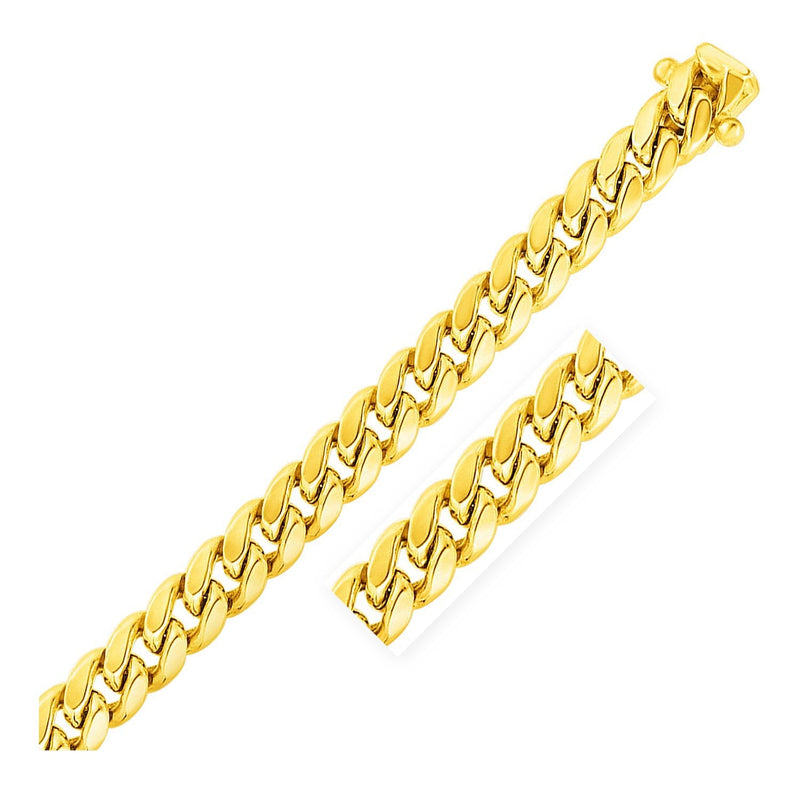 Bids.com 11mm 14k Yellow Gold Semi Solid Miami Cuban Bracelet Bracelets