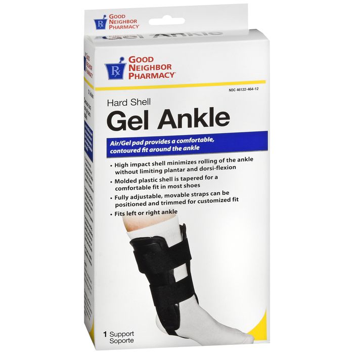 0 Good Neighbor Pharmacy Hard Shell Gel Ankle Support Black Adjustable 1ct Bowling Wrist Supports